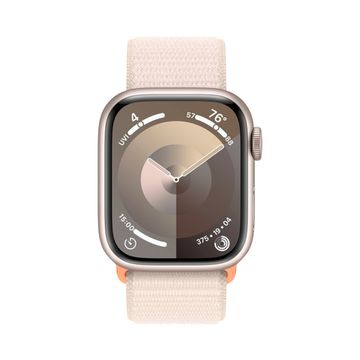 Apple Watch Series 9, 45 мм, корпус из алюминия цвета «сияющая звезда», спортивный ремешок цвета «сияющая звезда»