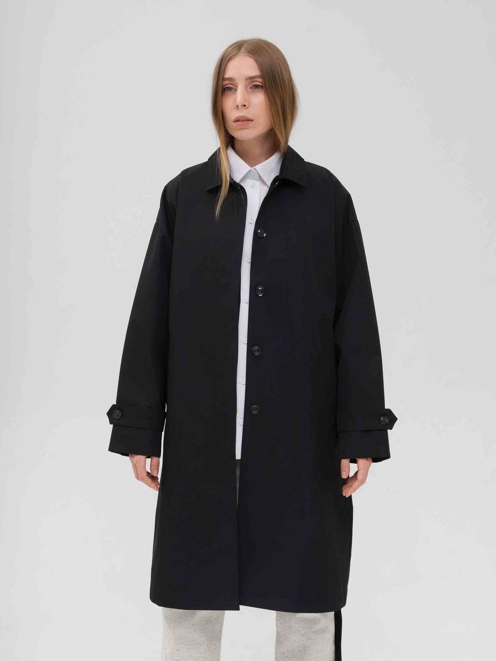 Плащ FOS Средней длины Женский Черный