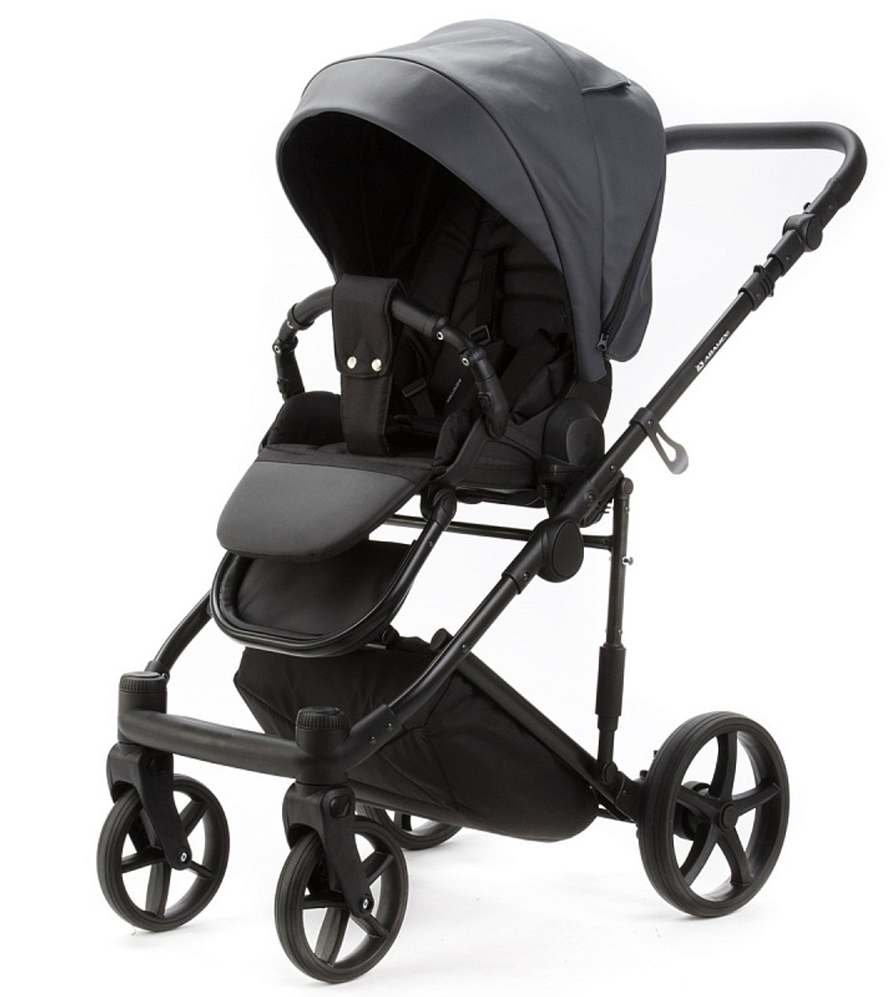 Детская коляска Adamex Zico Deluxe New 2 в 1 ZN-SA05 ТЕМНО-СЕРАЯ КОЖА