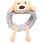 Повязка на голову косметическая «ДАЙМОНД Ми», мишка с лапками, цвет лавандовый, серый, и бежевый, 20*5.5см (ZIP пакет)