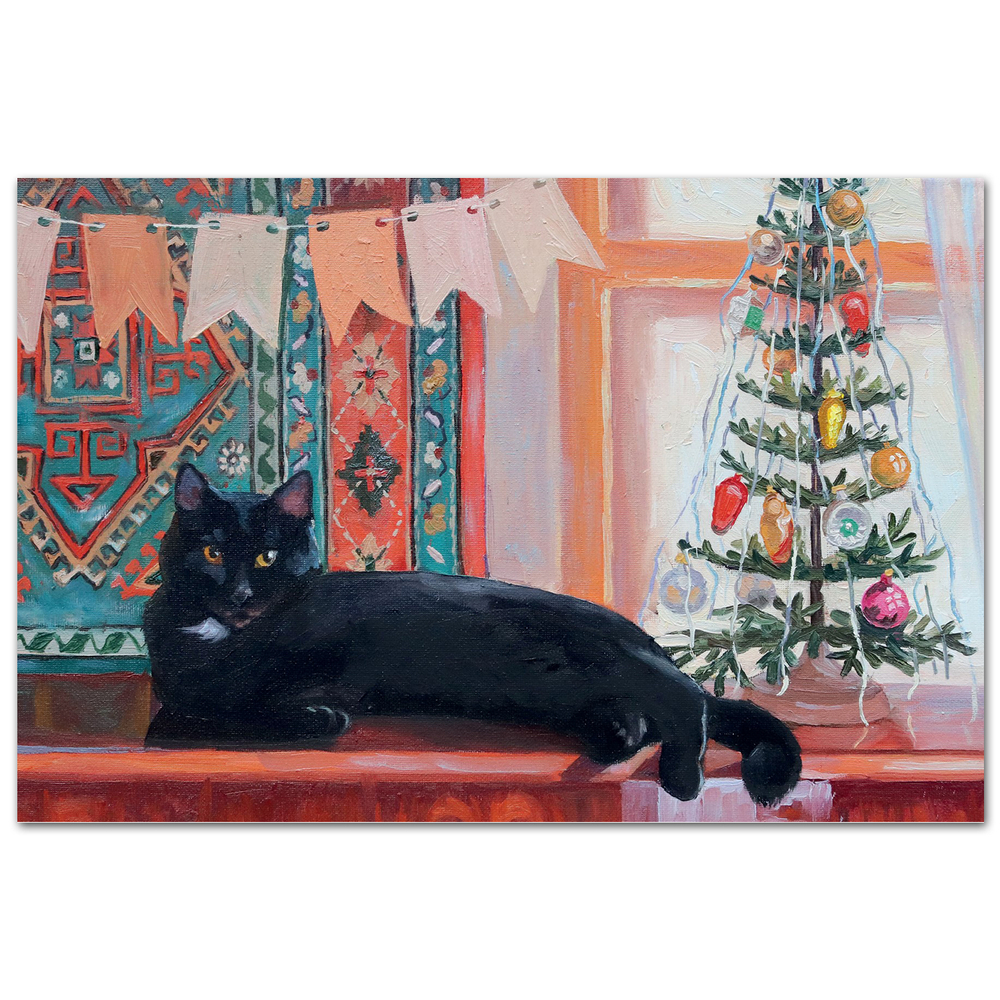 Кот, ковёр и ёлочка