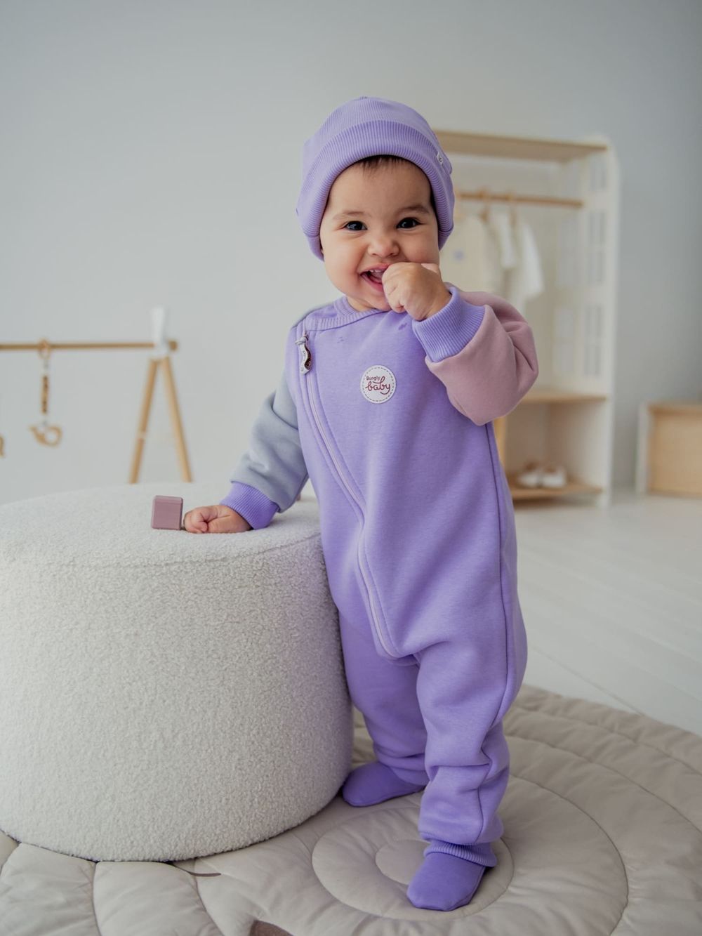 Комбинезон-косуха Колор блок "Лаванда" утепленный 0+