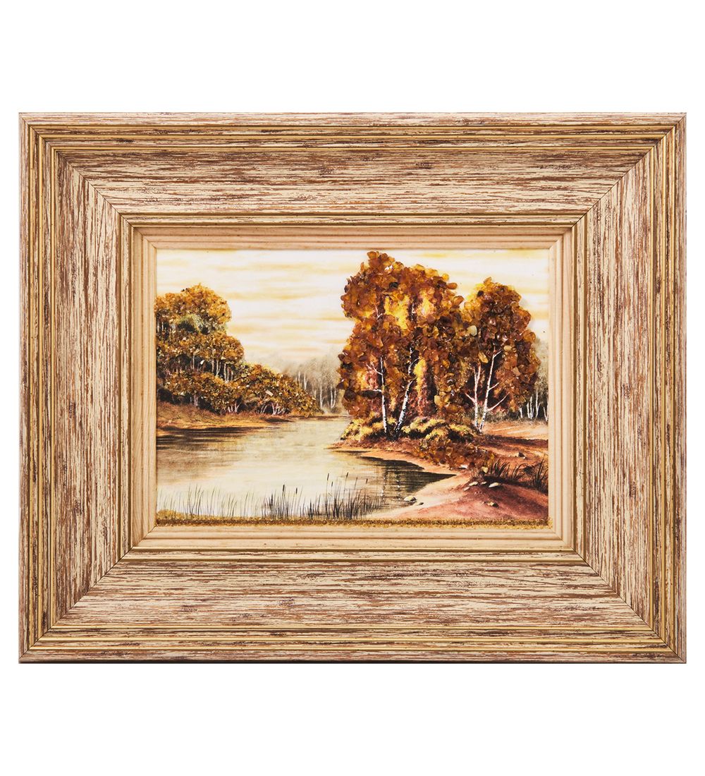 AMB-03/49 Картина «Красота природы» (с янтарной крошкой) H-32см