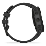 Спортивные наручные часы Garmin Fenix 6 Pro Solar черный с серым ремешком 010-02410-11