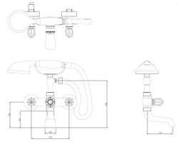 Смеситель для душа (излив резной 20 см) Bronze de Luxe 10319P
