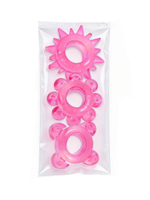 Комплект из 3 розовых эрекционных колец (Цвет: розовый)