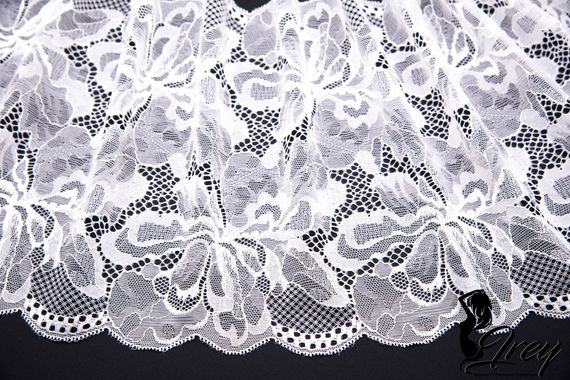 03-264 Кружево эластичное 22 см, теплый белый