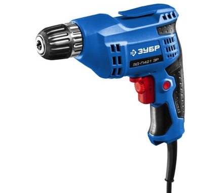 Дрель безударная, реверсивная, 420 Вт, 10 мм БЗП патрон, электронная регулировка скорости, 0-3000 об