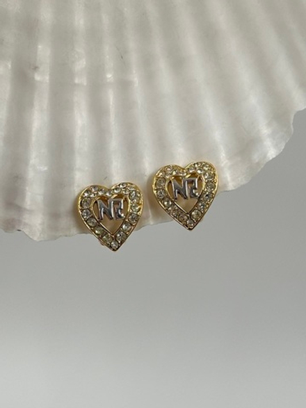 Клипсы Сердечки с кристаллами Nina Ricci