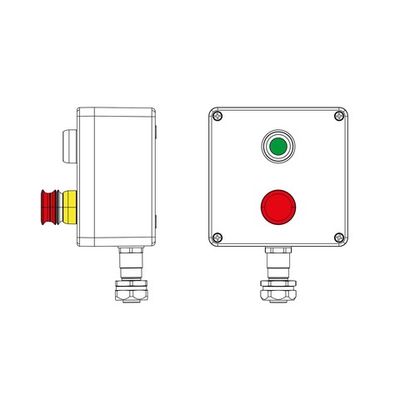 Взрывозащищенный пост управления из полиэстера CPE-P-05-(1xP1G(11)-1xP3E(11))-1xKAEPM2MHK-20(C)1Ex d e IIC Т5 Gb / Ex tb IIIC T95°C Db IP66/КЗ