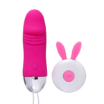 Ярко-розовое виброяйцо-фаллос с пультом ДУ (Цвет: ярко-розовый)