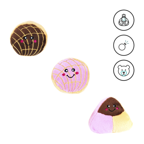 Набор из 3х мини-игрушек Булочки ZippyPaws