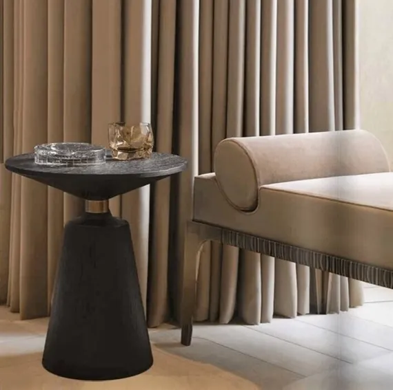 Журнальный столик Nicole, Ø60х60 см, черный с золотом