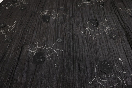 Тафта жатая вышивка черная