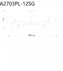 Люстра на штанге Arte Lamp A2703PL-12SG