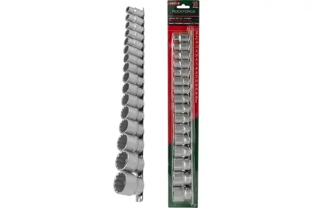 Набор торцевых головок RF-4161-9: 1/2"DR 12-гранных 16пр. (на планке) ROCKFORCE