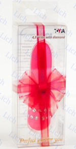 Розовый вибратор со стразами на основании