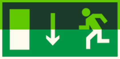 Е 10 "Указатель двери эвакуационного выхода (левосторонний) "