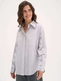Рубашка из 100% хлопка "Серо-голубая" женская