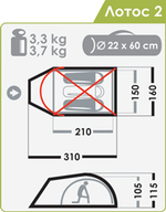 ТУРИСТИЧЕСКАЯ ПАЛАТКА NORMAL ЛОТОС 2
