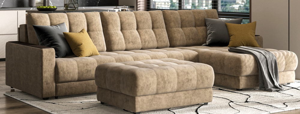 Угловой диван Босс Макс Велюр Роял тауп