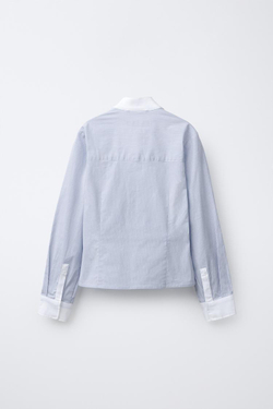 ZARA РУБАШКА В ПОЛОСКУ ДЛЯ ВЕРХОВОЙ ЕЗДЫ, СИНИЙ/БЕЛЫЙ