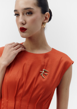 Платье с защипами, м. 2459 красный, р. L