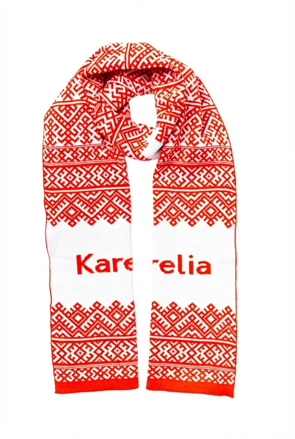 Вязаный шарф с карельским орнаментом Karelia