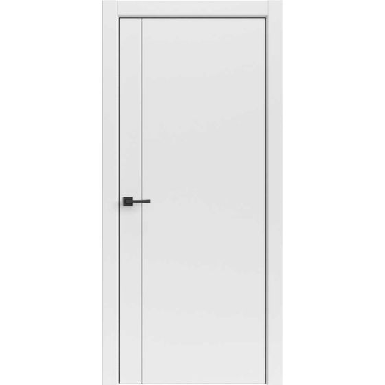 Купить Межкомнатная дверь экошпон Tamburat Light Geometry 4303 лофт белый кромка ABS чёрная глухая