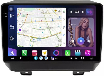 Магнитола для Jeep Wrangler 4 2018+ - FarCar GX9-9565 монитор 9.5" 2K QLED на Android 14, TS20, 6+128Гб, CarPlay, 4G SIM-слот