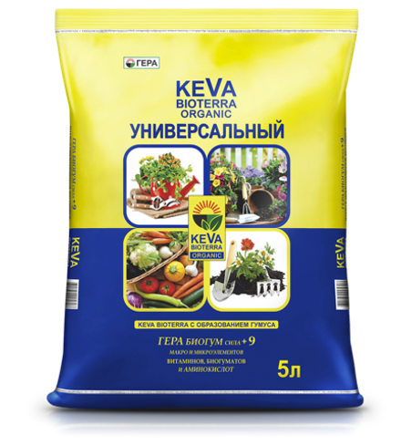 БИОпочвогрунт KEVA BIOTERRA Универсальный, 5л, 10л, 20л, 40л, 60л.