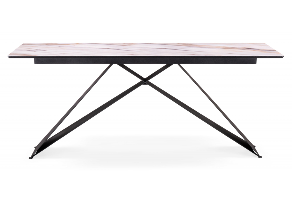 Стол стеклянный Woodville Ноттингем 180х90х74 оптивайт, черный