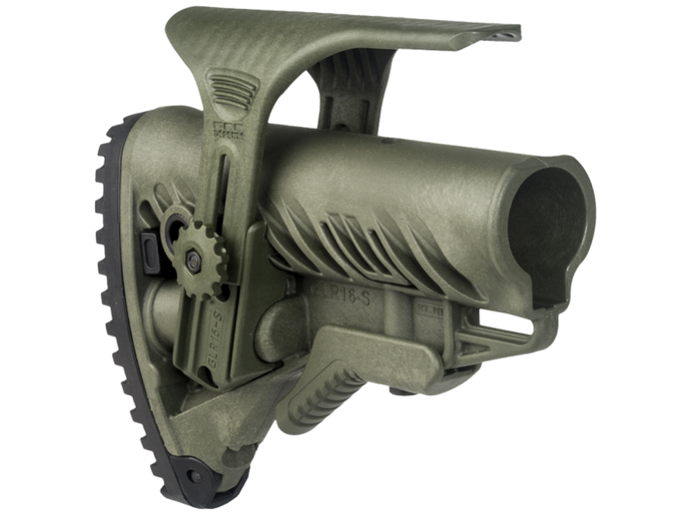 Полимерный приклад с упором для щеки GLR-16 CP, зеленый, Fab Defense