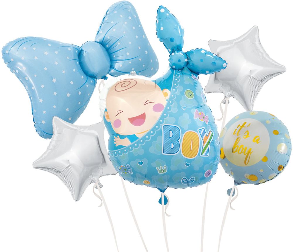 Шар (36''/91 см) Фигура, Бант, Голубой, 1 шт.