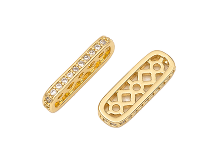 Спейсер 16,5мм, со стразами (для многорядных украшений) (1шт)