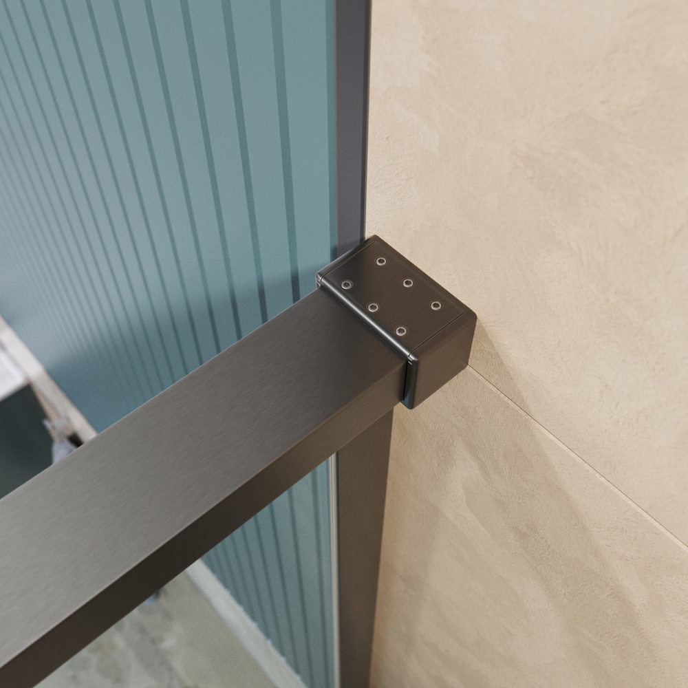 Душевая дверь шириной 160см BelBagno SOFT_CLOSE-1-BF-1-160-C-GM профиль оружейная сталь, стекло прозрачное