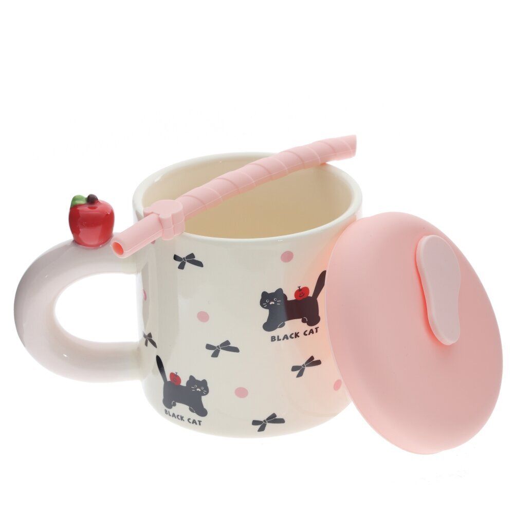 GAEM Кружка с крышкой и трубочкой, 330 мл, L14 W9 H14 см, 4в.