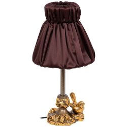Настольная лампа Белла Бронза с абажуром Адель Шоколад