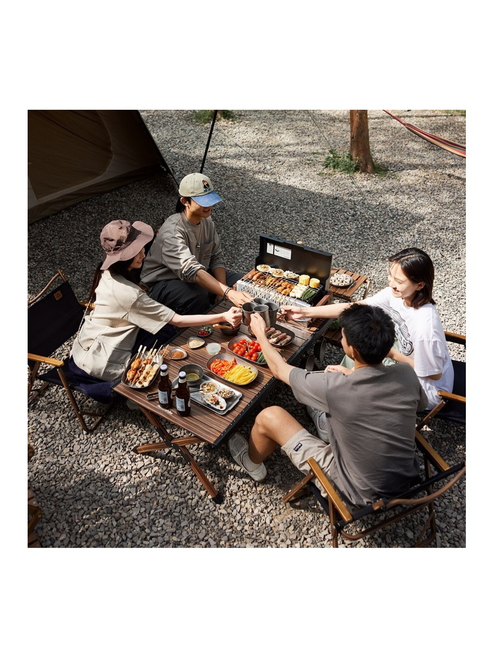 Гриль угольный Naturehike BBQ, черный