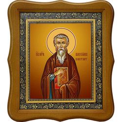 Вассиан (Василий) Константинопольский, преподобный игумен. Икона на холсте.