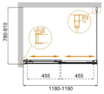Душевой уголок Cezares Tandem-Soft 120x80 TANDEM-SOFT-AH-2-120/80-C-Cr-IV профиль Хром стекло прозрачное