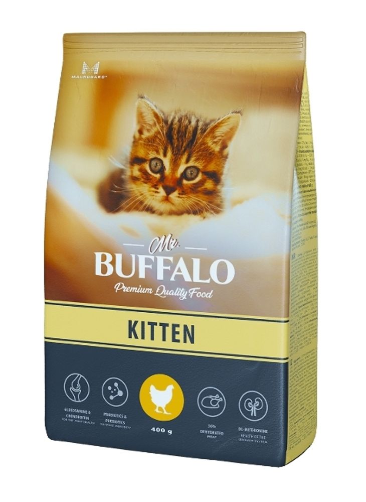 Mr.Buffalo 400г Kitten Сухой корм для котят Курица