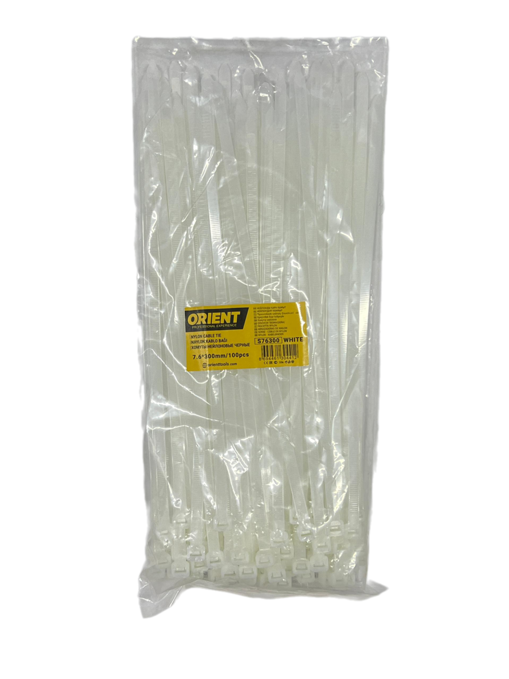 ХОМУТ ПЛАСТИКОВЫЕ 7,6Х300 ORIENT БЕЛЫЕ S76300