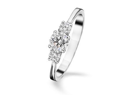 Кольцо "Трилогия" с тремя бриллиантами