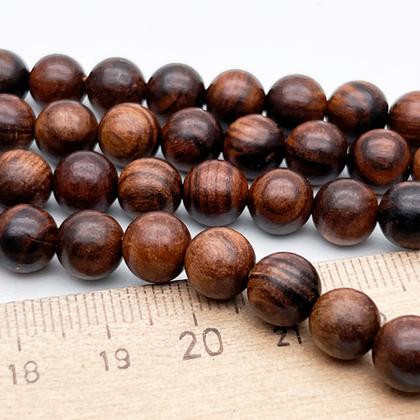 Бусины деревянные тонированные, шар, цвет кокос, диаметр около 8,1-8,4 мм, цена за 24-25 шт (1/2 нити)