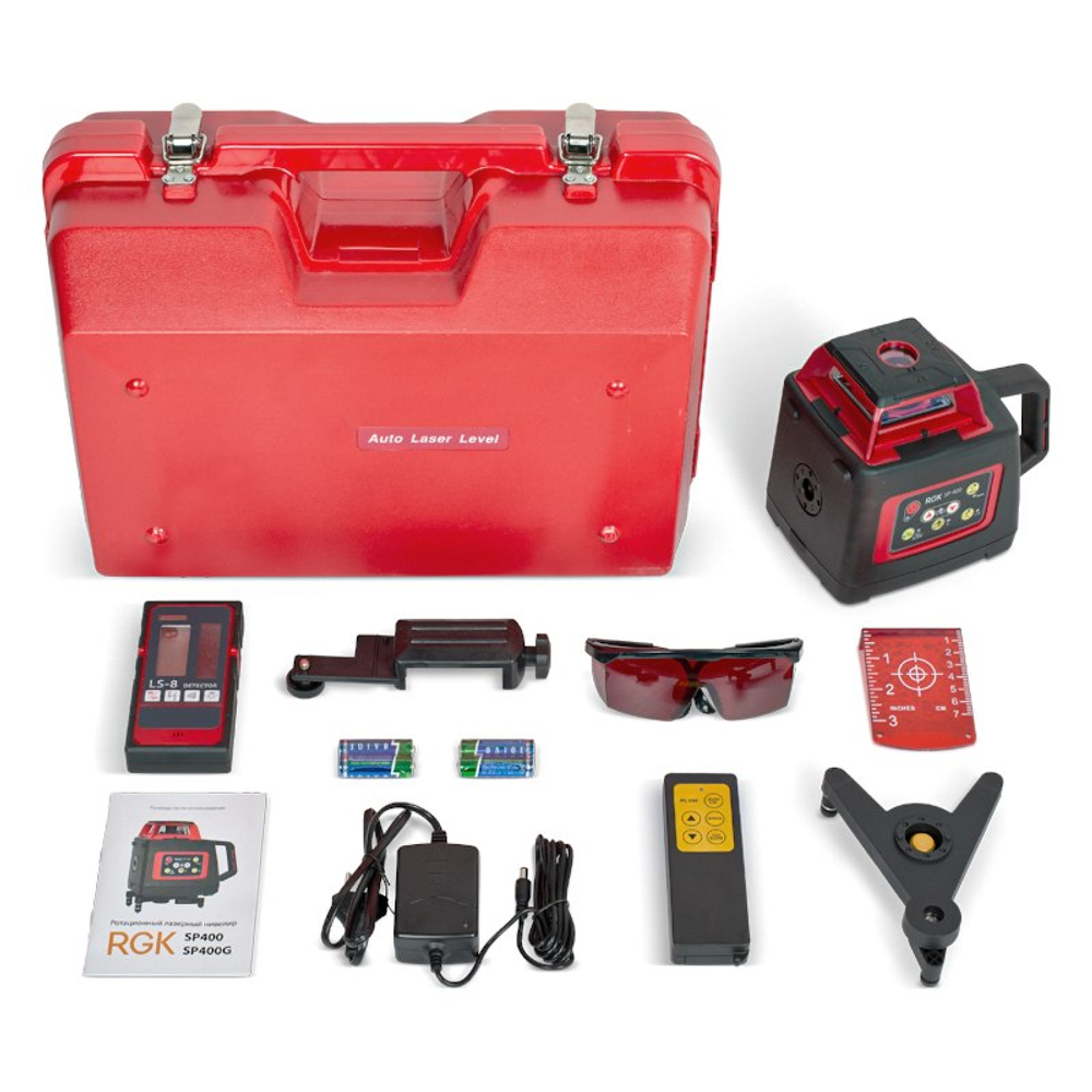 Комплект: ротационный нивелир RGK SP-400 + штатив RGK SH-170 рейка RGK LR-2 753227