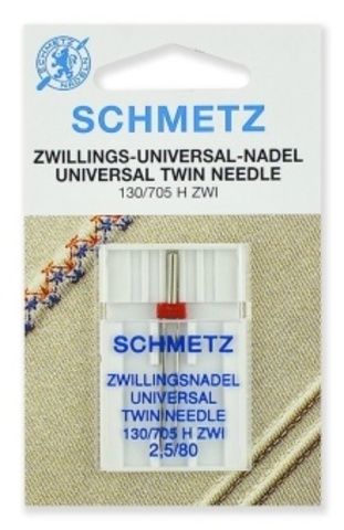 Иглы 23 Schmetz универсальные двойные 130/705H ZWI № 80/2.5 1шт