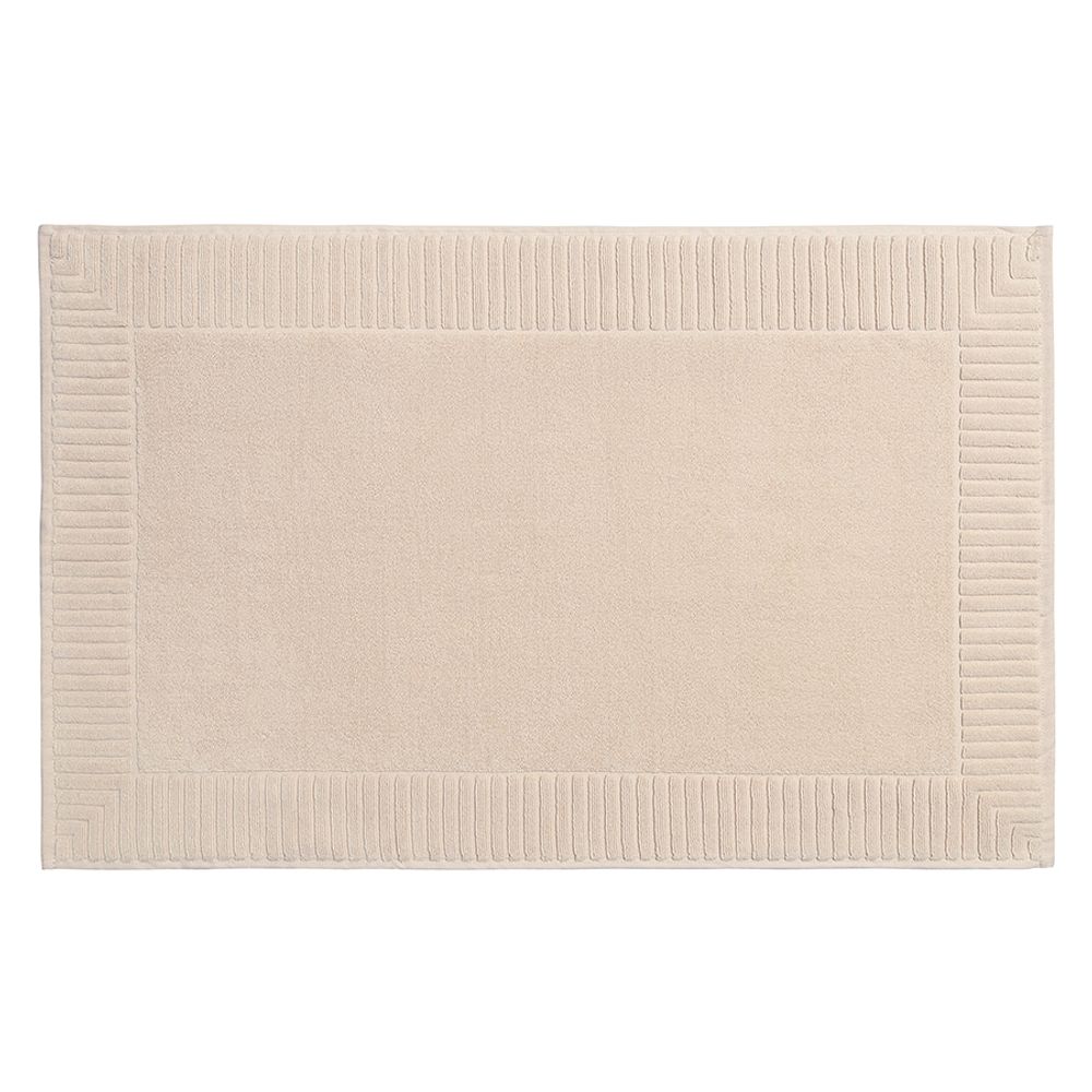 Коврик для ванной с фактурным бортиком кремового цвета из коллекции Essential, 50x80 см