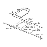 Встраиваемая индукционная панель BOSCH PXX375FB1E, домино