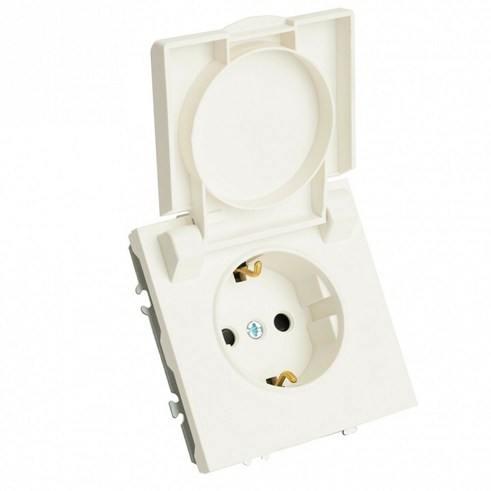 Розетка с заземлением и со шторкой, с крышкой Stekker Эмили 49881